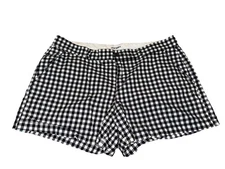 Old Navy Black And White Checkered Gingham Chino Shorts Womens Size 14 Cotton