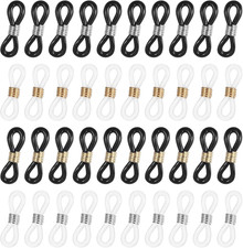 40Pcs Eyeglass Chain Connectors Anti-Slip Holders Rubber Metal Straps for Glass