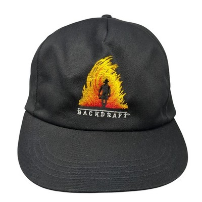 Back Draft Snapback 5 Panel Cap Black One Size Adjustable Embroidered Outdoor