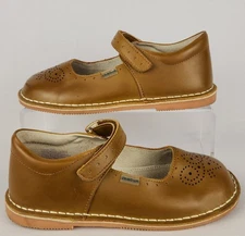 L'amour Little Girls Leather Classic 222 Mary Janes Shoes Chesnut Brown Sz 2 ***
