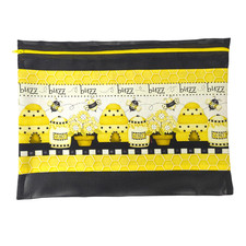 Large 15"x11" Bumblebee Bee Black Zipper Mesh Project Bag - Needlepoint Knitting