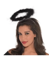 Black Marabou Boa Halo Dark Angel Headband