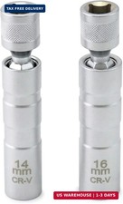 Spark Plug Socket 14mm 16mm Magnetic Swivel 3/8" Drive Removal Tool 360