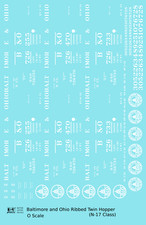 K4 O Scale Decals Baltimore and Ohio USRA Twin Hopper White N-17 Class