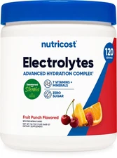 Nutricost Electrolyte Complex Drink Mix Powder (Fruit Punch) 120 Servings