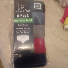 Brand New George Sz 3XL Men's 6 Pack Mid-Rise Briefs Tag Free Comfort Underwear