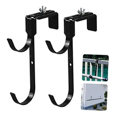 AdjustableHooks Pool Poles Hanger, Fence Hooks Hang Pool Two Sets of Black