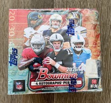 2026 Bowman Football Jumbo Box NEW UNOPENED DAMAGED BOX 12 Packs 4 Autos