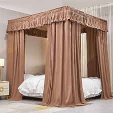 Princess Bed Canopy Four Corner Post Elastic Roof Mosquito Net Bedroom Decor