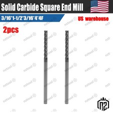 2PCS 4 Flute 3/16 x 1-1/2 x 4 Solid Carbide E...