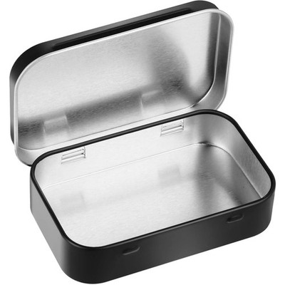 Rechteckige Metall leere Scharnier Dosen Container Silber Lagerung Tin Box Po...