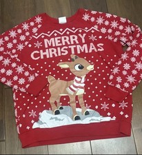 Rudolph Red Nosed Reindeer Sweatshirt Christmas Size Large Juniors 11-13