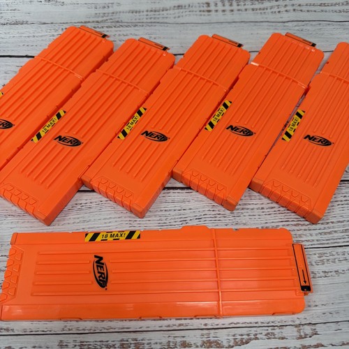 Nerf N-Strike Elite 18 Max Round Dart Gun Ammo Clip Magazine Orange Lot of 6