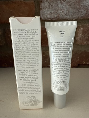 MARY KAY Fondotinta Media Copertura Beige 300 Liquido 1oz 355800 NUOVO Normale-Grasso - Foto 2 di 4