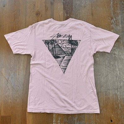 Stussy Lachs Pink Skate Surf T-Shirt Größe Medium