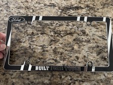 Ford Built Ford Tough Chrome Plated Metal License Plate Frame Holder Ford Built Ford Tough Chrome Plated Metal License Plate Frame Holder