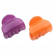 Parcelona French Chic Duo Small Hair Claw Clips for Thin Hair Celluloid Secur...