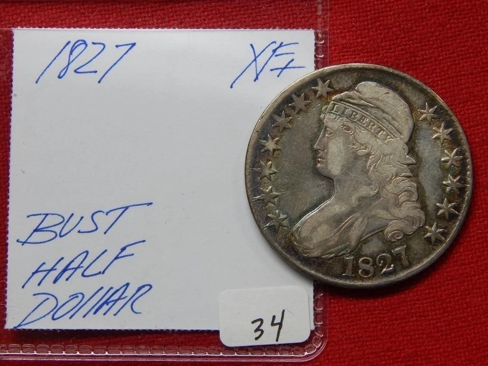 1827 Capped Bust SIlver Half Dollar 50c ~ Free USA Shipping - Image 3 of 4