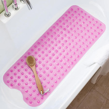 Bathtub Mats for Shower Tub Non-Slip Bath Mat 39 x 16 Inch Clear Hot Pink 