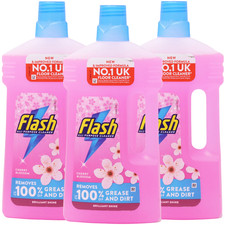 3 x Flash Liquid All Purpose Cleaner Cherry Blossom 1L Bottles Multipack UK 4.16 per litre