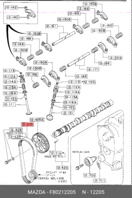 Genuine OE Timing Belt Hb84 F80212205 For Mazda F8021-2205