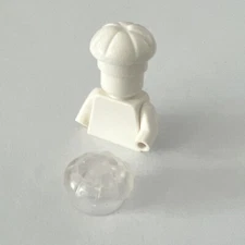 LEGO Part 3898 (1pc) Minifigure, Headgear Hat, Chef Toque