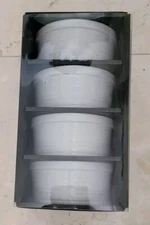 FIDDLE + FERN 4 LARGE ROUND RAMEKINS WHITE PORCELAIN 8OZ EACH BRAND NEW