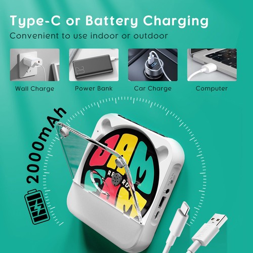 5V2A BT 5.3 Portable CD Player CD/USB/3.5mm AUX Multi-scenario Applications - Picture 5 of 17