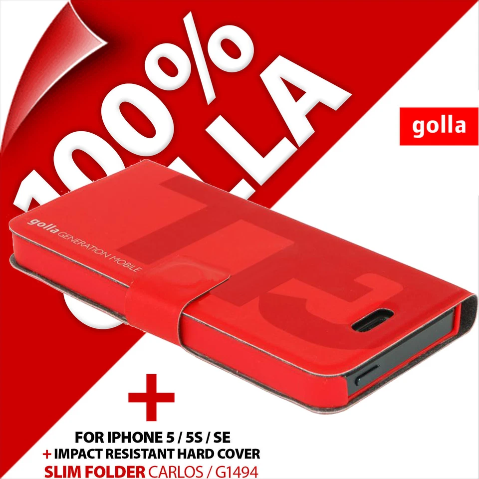Apple iPhone 5/5S/SE Golla Delgada Carpeta Protectora Teléfono Estuche Billetera Cubierta Foto 2 de 4