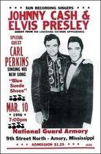 Elvis, Carl Perkins and the Man In Black 13" X 19" Reproduction Concert Poster