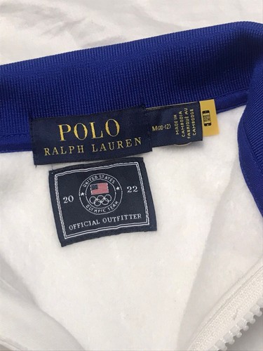 2022 Polo Ralph Lauren Team USA Olympic Fleece Pile Pullover Sweater M (10-12) - Picture 4 of 13