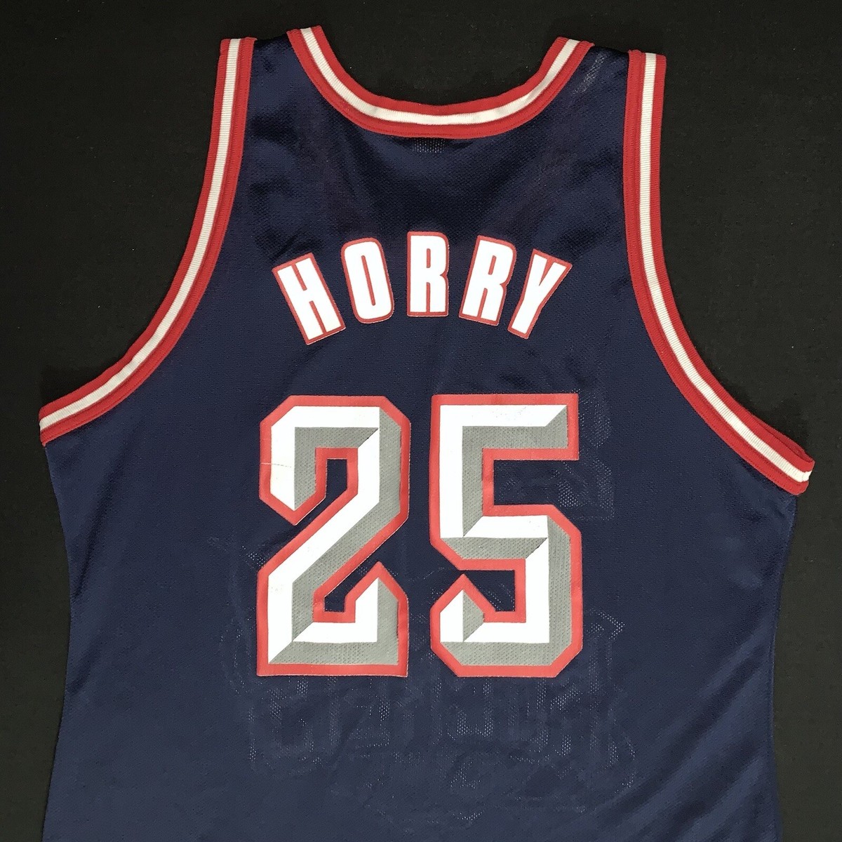 Vintage Champion Robert Horry Houston Rockets #25 Navy Blue Jersey