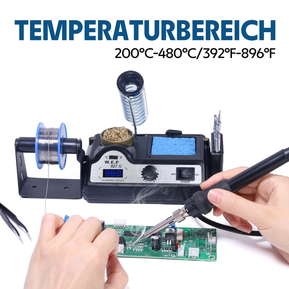 WEP Lötkolben Set Lötstation Einstellbarer Temperatur Lötset Soldering Iron Kit - Bild 2 von 4