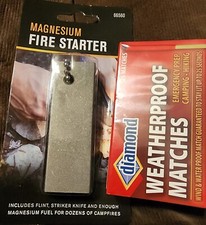 Magnesium WATERPROOF Flint Fire Starter Striker Camping    Weatherproof Matches