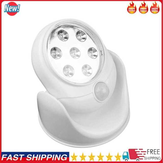 7 LED Adjustable Motion Activated Sensor Light Rotation Cordless Wall Lamps