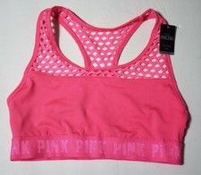 Victoria's Secret PINK Sports Bra Small Ultimate Mesh Gym Racerback Pink NWT