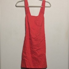 Zara Pink Coral Linen Blend Backless Midi Dress - size Medium
