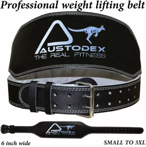 GLADIATOR 6" Weight lifting bodybuilding back support weightlifting Leather Belt - Picture 1 of 7
