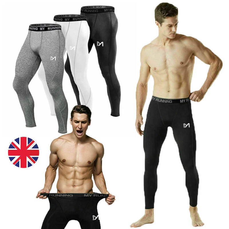 Mens Athletic Compression Pants Sport Long Leggings Training Workout  Trousers