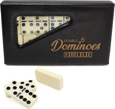 Premium Double 6 Dominoes Set Classic Domino Game with Vinyl Case