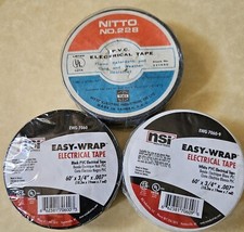 PVC Electrical Tape 3 rolls 3/4" x 60' assorted NEW