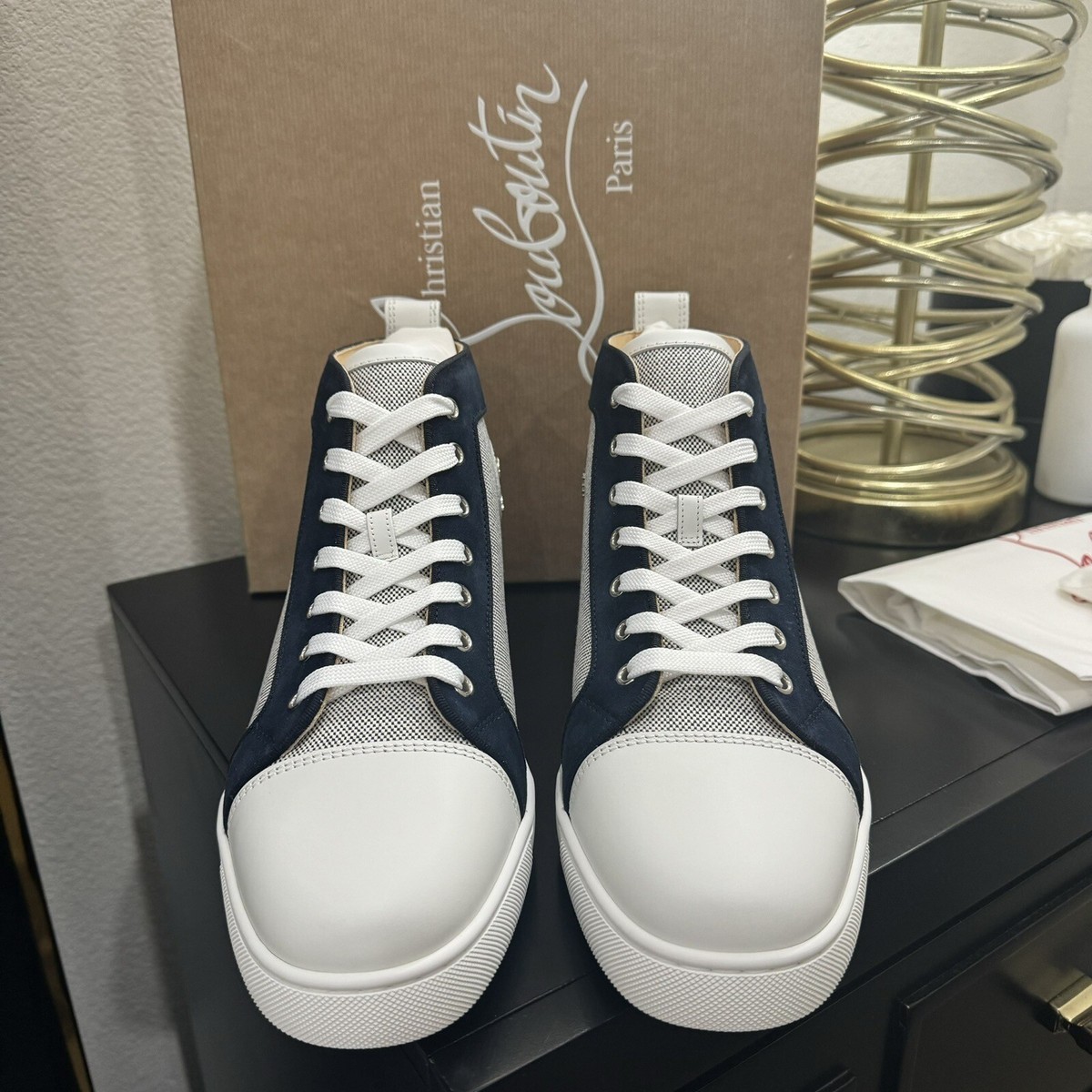 SALE価格 Christian Louboutin Louis Orlato Christian Louboutin Louis Orlato High-Top Black/White 45 | eBay