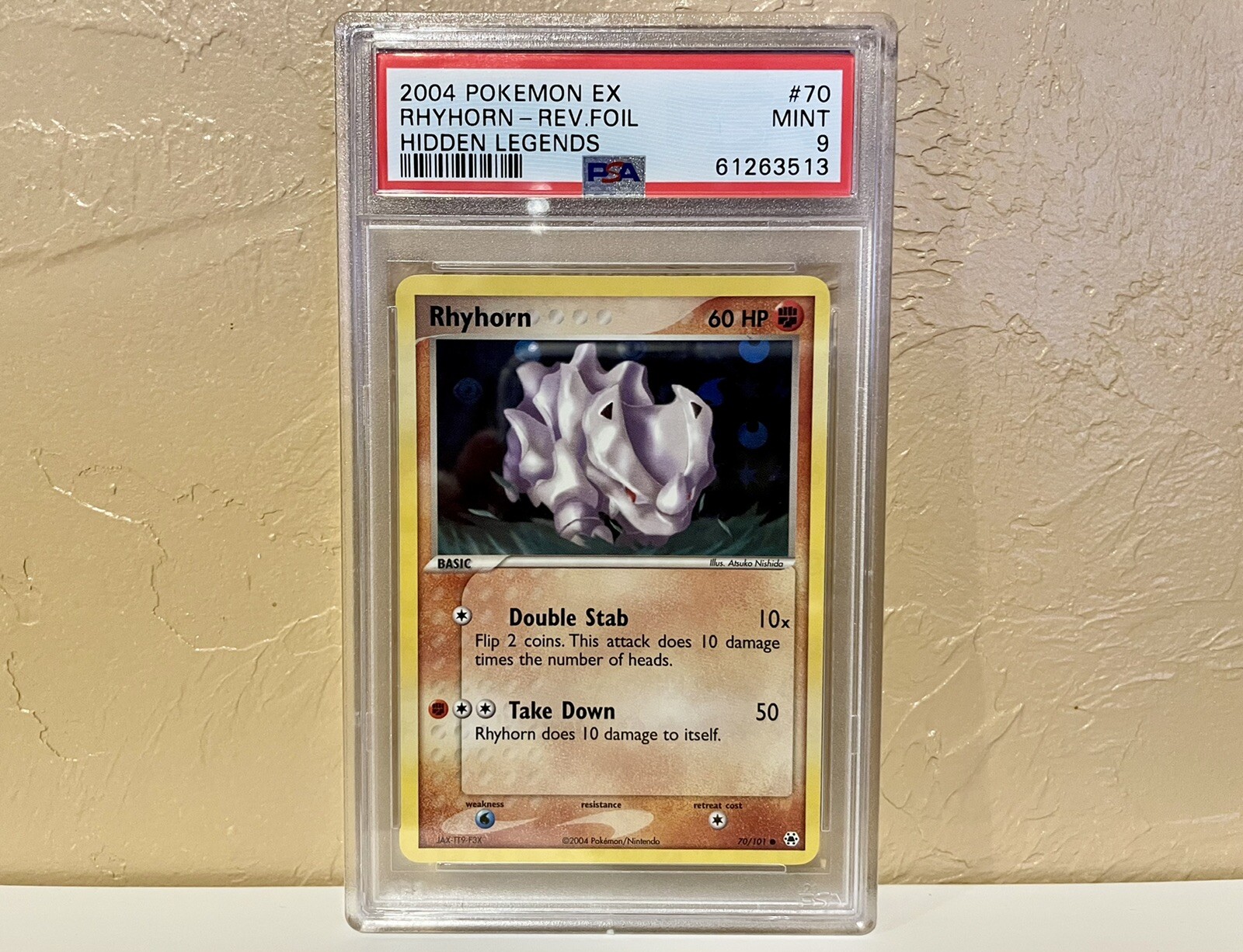 Rhyhorn Reverse Holo Ex Hidden Legends PSA 9 Pokémon TCG Graded Mint 70/101