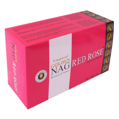 Vijayshree Golden Nag Red Rose Natural Masala Incense Stick Packf 12x15gm 180gm