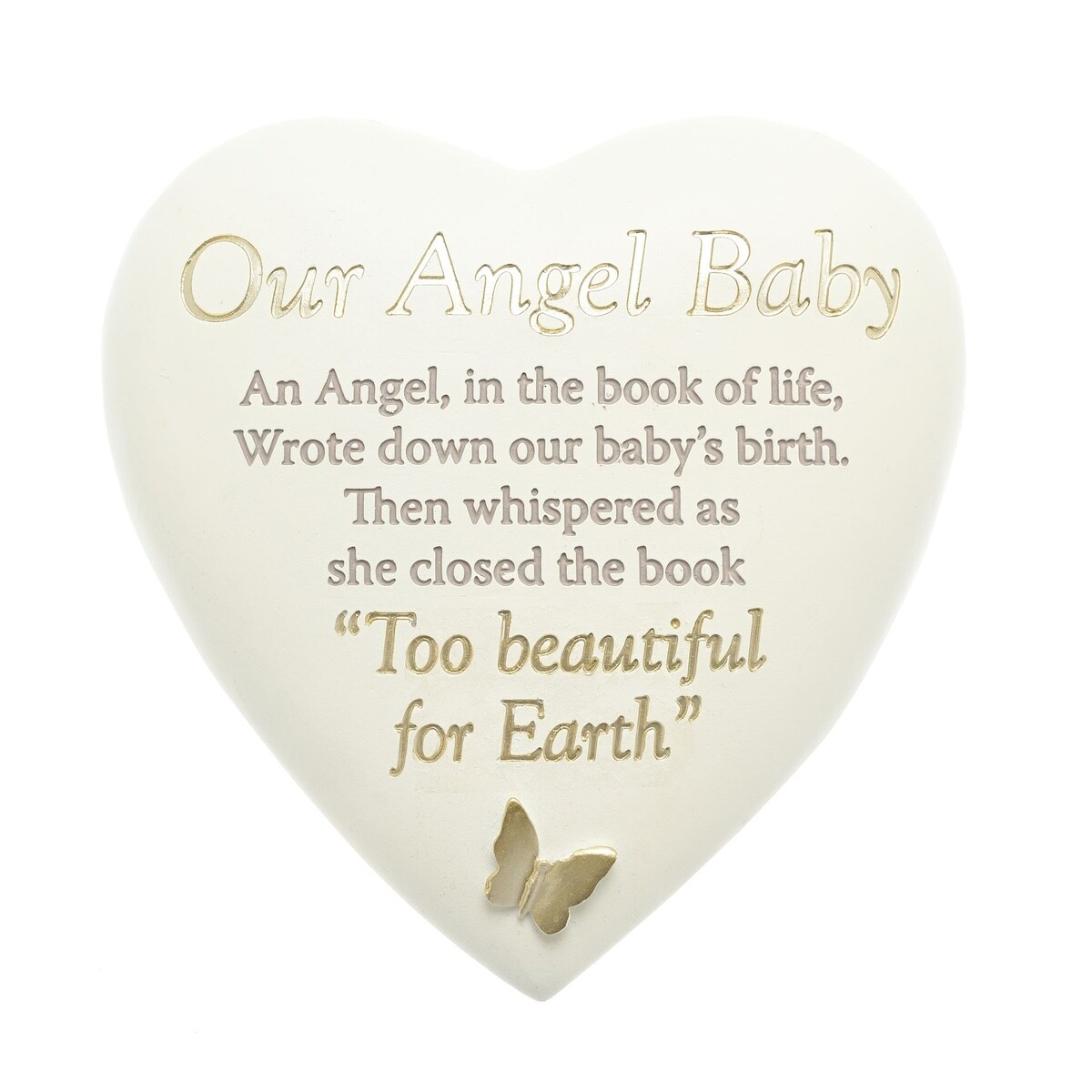 Our Angel Baby Heart Shaped Graveside Plaque Gift Boxed In Loving Memory Decor