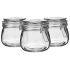 Glass Storage Jars with Airtight Clip Lid - 500ml Set - White Seal - Pack of 6