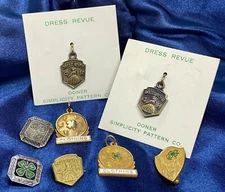 Vintage 4-H Award Pins Sterling Coats & Clark, Kerr Jar Co, Simplicity Lot Sew