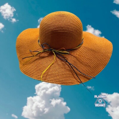 J Hats Orange Wide Brim Straw Hat