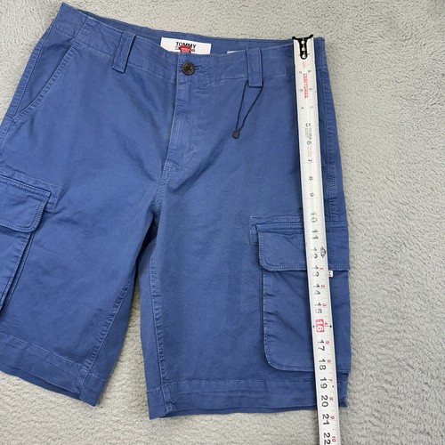 Tommy Jeans Pantalones Cortos Carga Para Hombre 30 Azul Clásico 10” Bolsillos Entrepierna Informales Preppy - Imagen 9 de 15