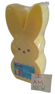 Peeps Set Of 4 Bunny Egg Candy Containers Storage Easter Blow Mold New   (A)